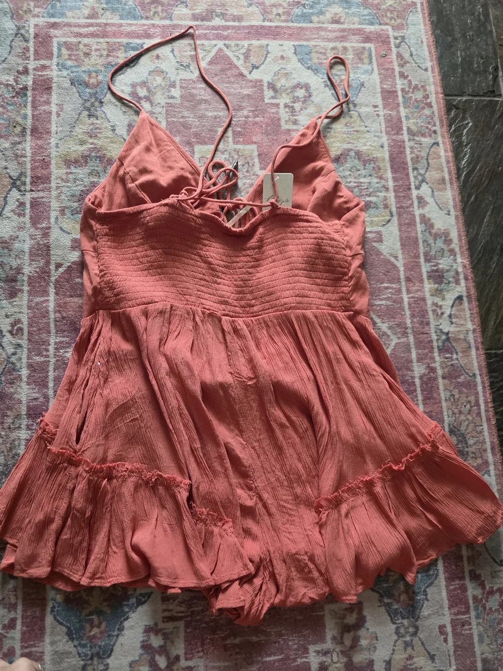 Free People Coral Ruffle Romper - Picture 5 of 5